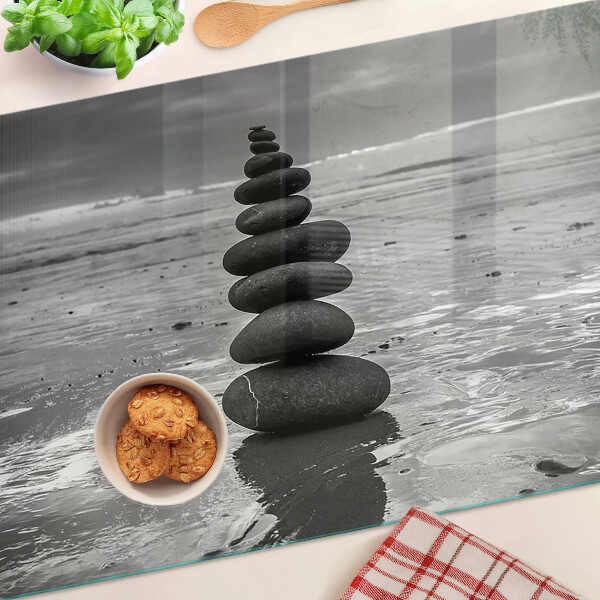 Snijplanken van glas Strandstenen in zwart-wit