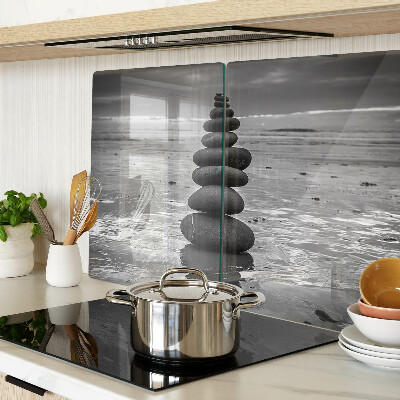 Snijplanken van glas Strandstenen in zwart-wit