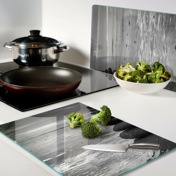 Snijplanken van glas Strandstenen in zwart-wit