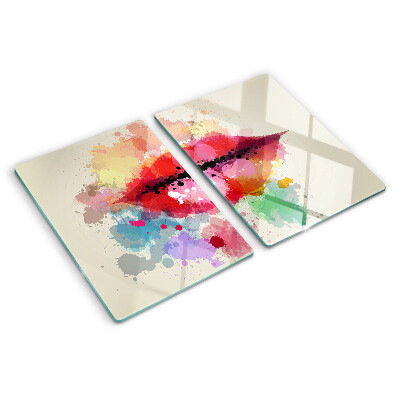 Glazen snijplanken Lippen in kleurrijke vlekken