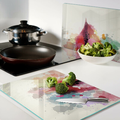 Glazen snijplanken Lippen in kleurrijke vlekken