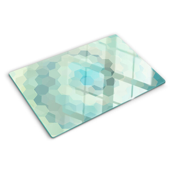 Snijplanken glas Geometrische vormen in blauwe tinten