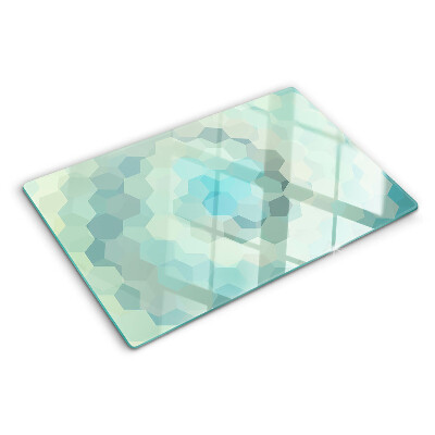 Snijplanken glas Geometrische vormen in blauwe tinten