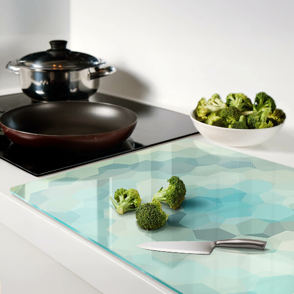 Snijplanken glas Geometrische vormen in blauwe tinten