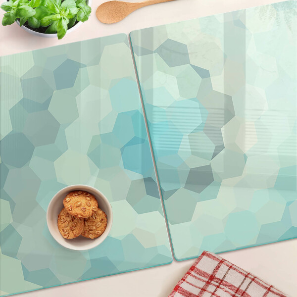 Snijplanken glas Geometrische vormen in blauwe tinten