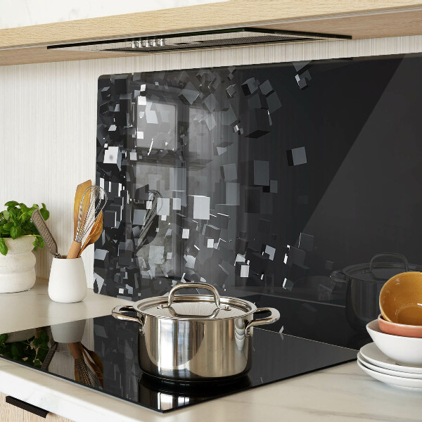 Snijplanken glas Abstracte zwarte kubussen
