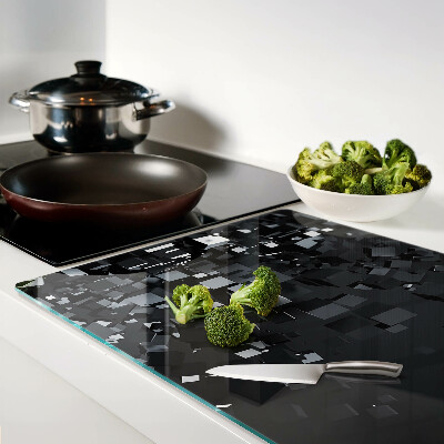 Snijplanken glas Abstracte zwarte kubussen