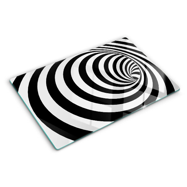 Glazen snijplanken Spiraalmotief in zwart-wit