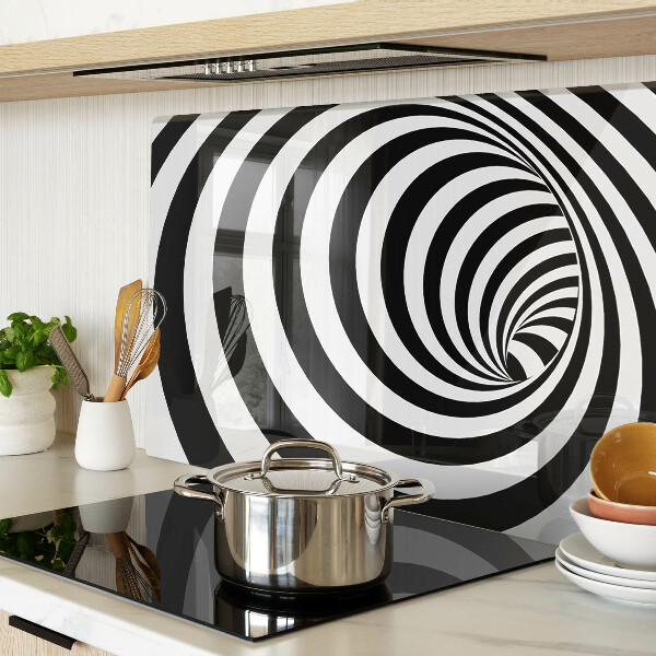 Glazen snijplanken Spiraalmotief in zwart-wit