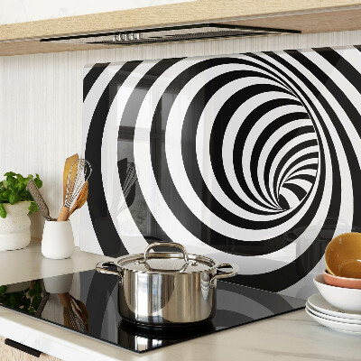 Glazen snijplanken Spiraalmotief in zwart-wit