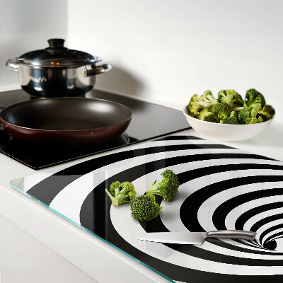 Glazen snijplanken Spiraalmotief in zwart-wit