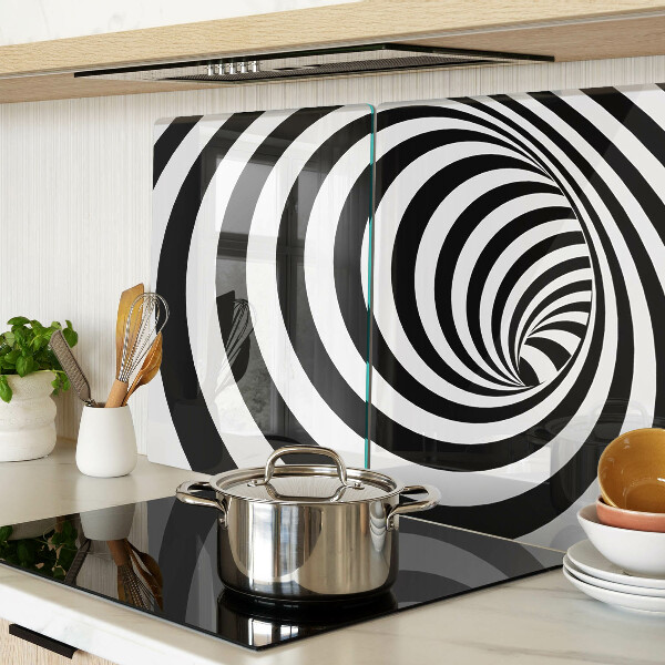 Glazen snijplanken Spiraalmotief in zwart-wit