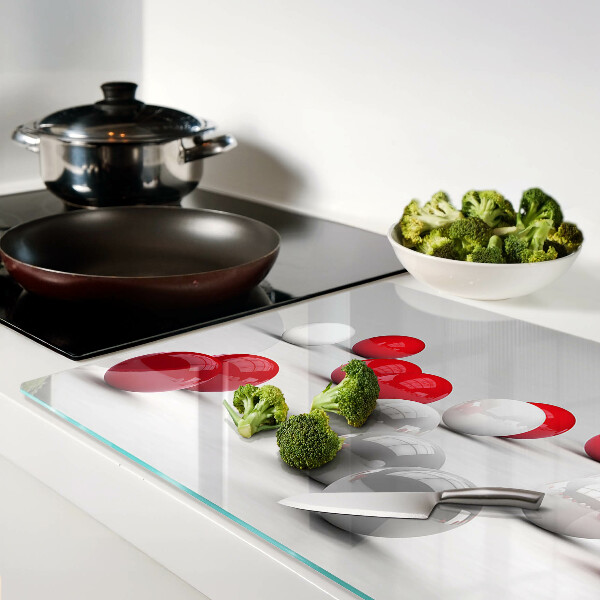 Glazen snijplanken Rode en witte ballen