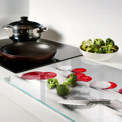 Glazen snijplanken Rode en witte ballen