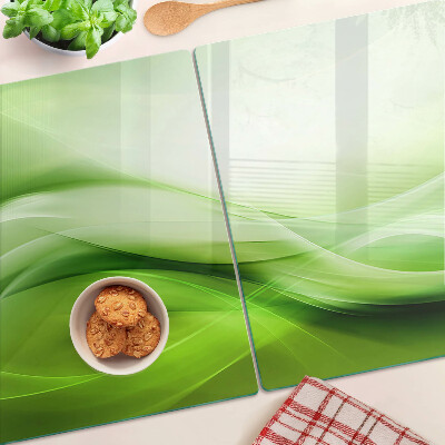Snijplanken van glas Groene golven en kleurovergangen