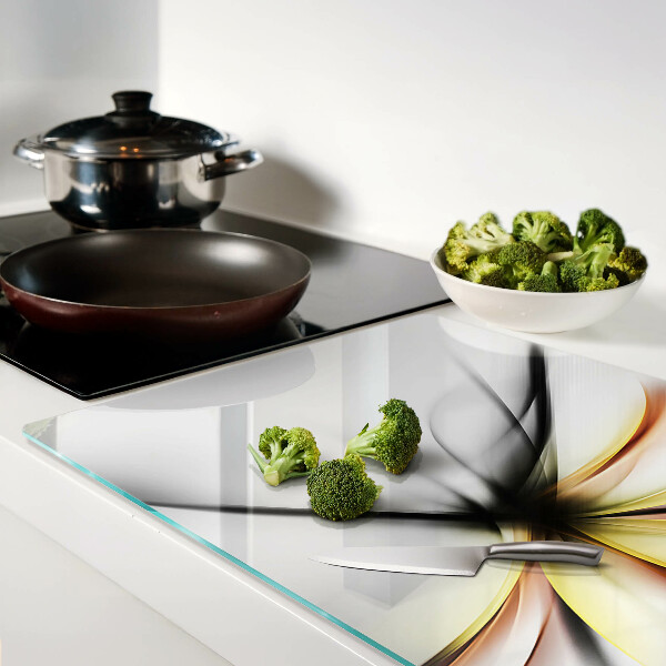 Snijplanken glas Abstracte bloemen met dynamische lijnen