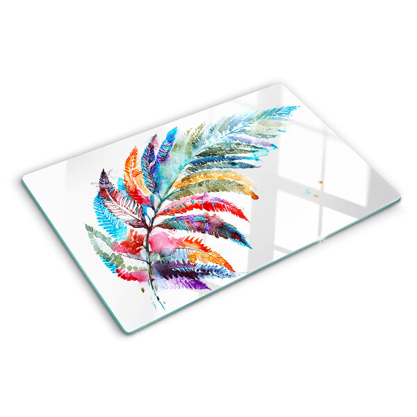 Glazen snijplanken Varenbladeren in regenboogkleuren