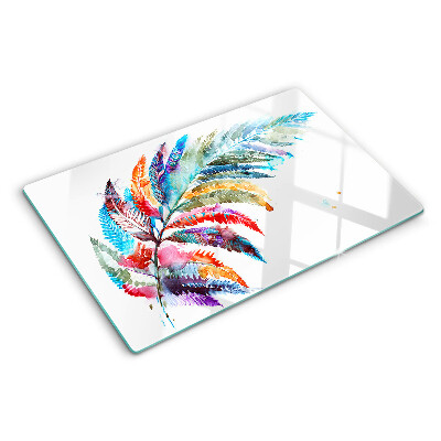 Glazen snijplanken Varenbladeren in regenboogkleuren