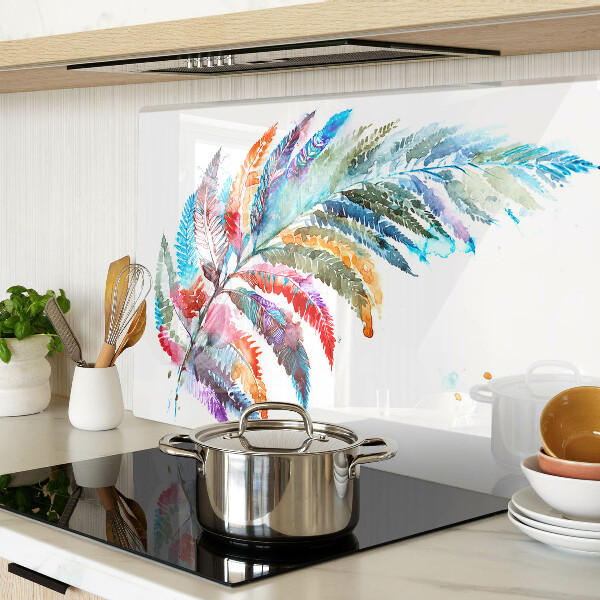 Glazen snijplanken Varenbladeren in regenboogkleuren