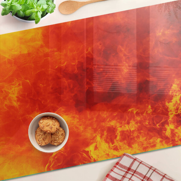 Snijplanken van glas Vuur en vlammen