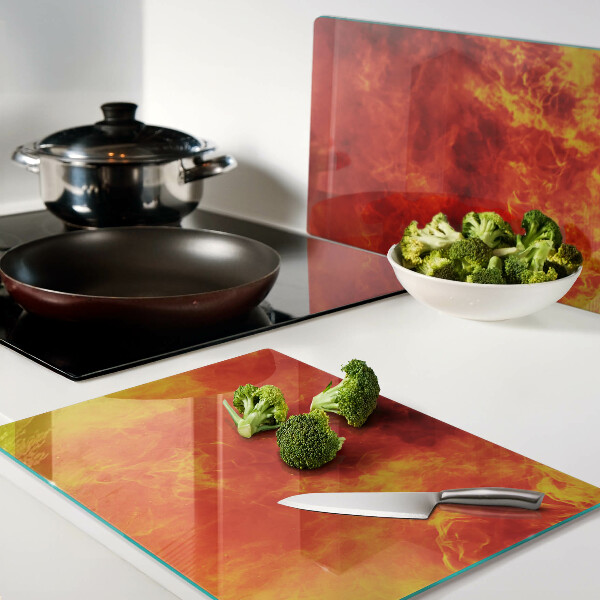 Snijplanken van glas Vuur en vlammen