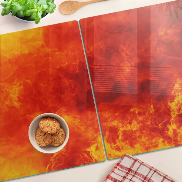 Snijplanken van glas Vuur en vlammen