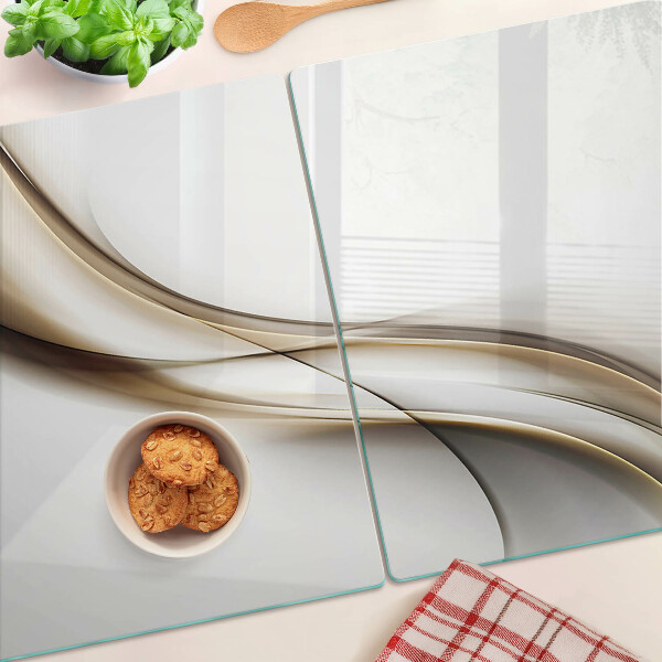 Snijplanken glas Golven in beigetinten