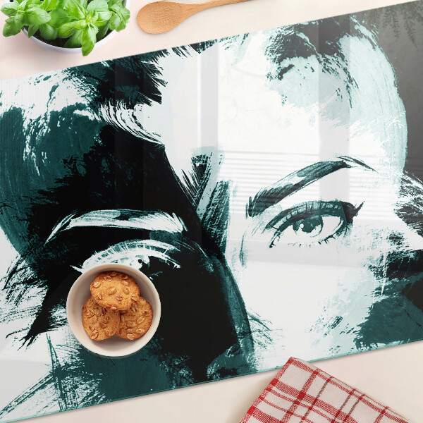 Glazen snijplanken Portret in abstracte stijl
