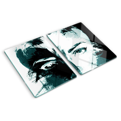 Glazen snijplanken Portret in abstracte stijl