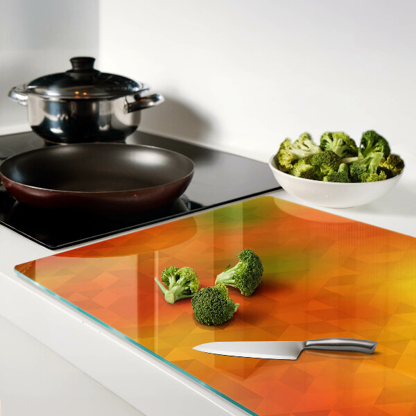 Snijplanken van glas Geometrische vormen in oranje tinten