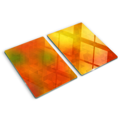 Snijplanken van glas Geometrische vormen in oranje tinten
