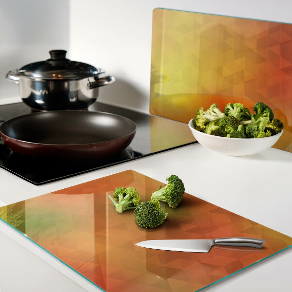 Snijplanken van glas Geometrische vormen in oranje tinten