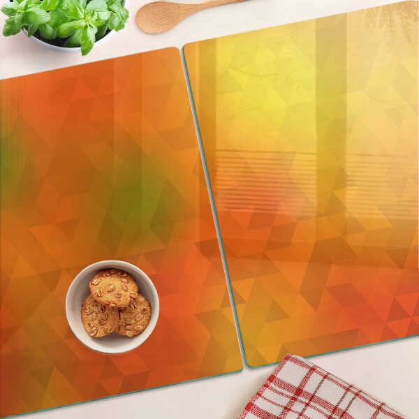 Snijplanken van glas Geometrische vormen in oranje tinten