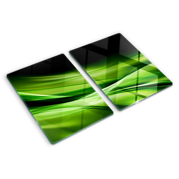 Snijplanken glas Groene abstracte golven