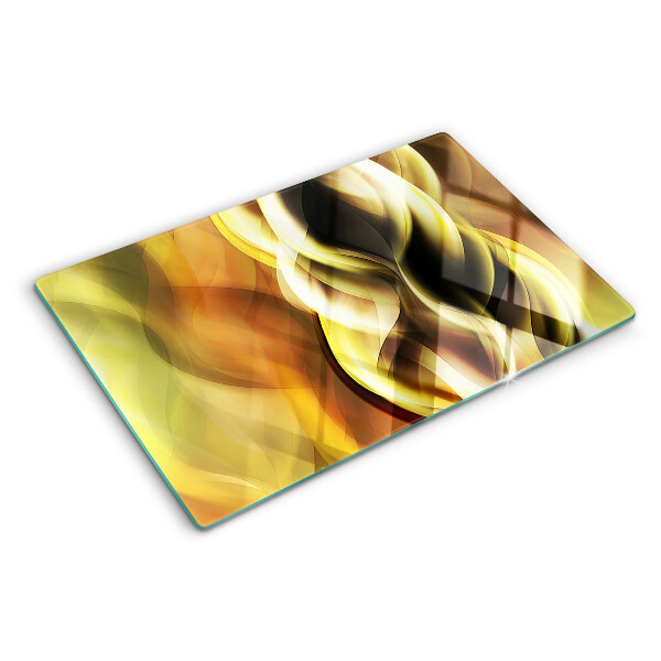 Glazen snijplanken Abstracte golven in goudtinten