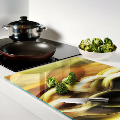 Glazen snijplanken Abstracte golven in goudtinten