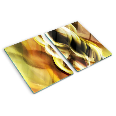 Glazen snijplanken Abstracte golven in goudtinten