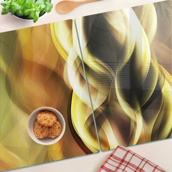 Glazen snijplanken Abstracte golven in goudtinten