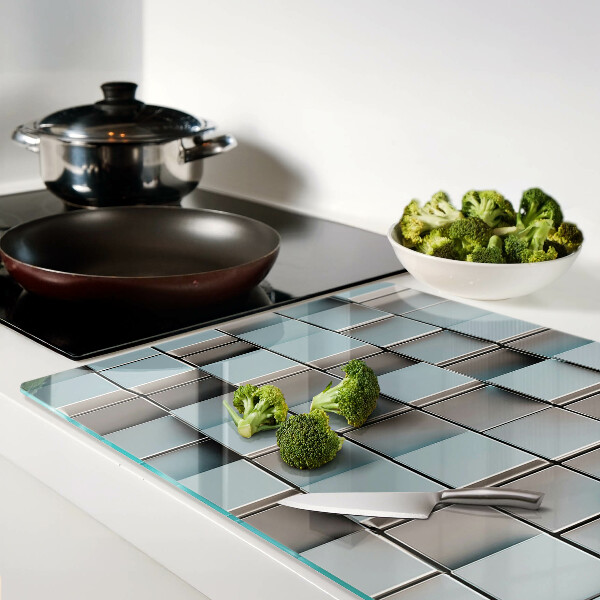 Snijplanken glas Geometrische tegels in blauwe tinten