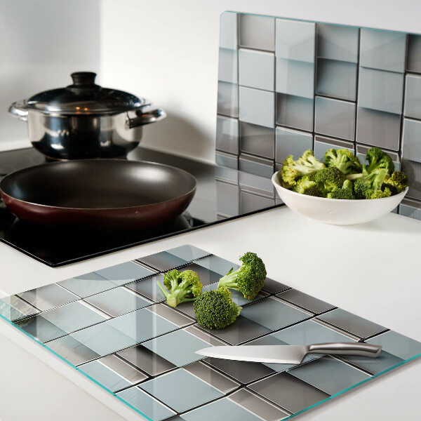 Snijplanken glas Geometrische tegels in blauwe tinten