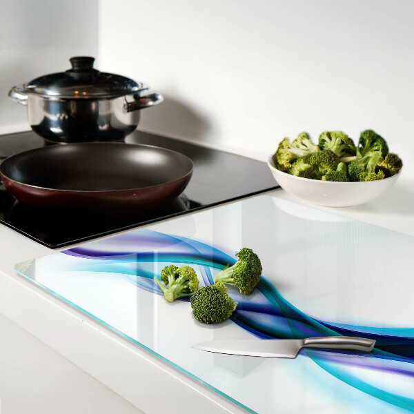 Glazen snijplanken Golven in tinten blauw en turkoois.