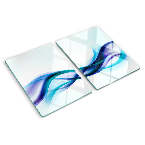 Glazen snijplanken Golven in tinten blauw en turkoois.
