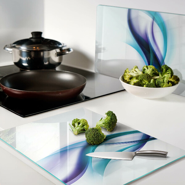 Glazen snijplanken Golven in tinten blauw en turkoois.