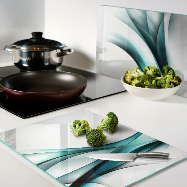 Snijplanken van glas Golven in verschillende tinten blauw