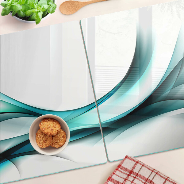 Snijplanken van glas Golven in verschillende tinten blauw