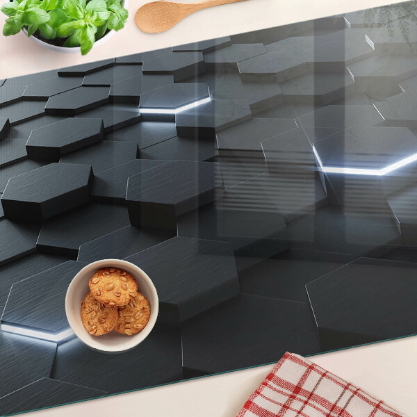 Glazen snijplanken Hexagonaal patroon met een 3D-effect