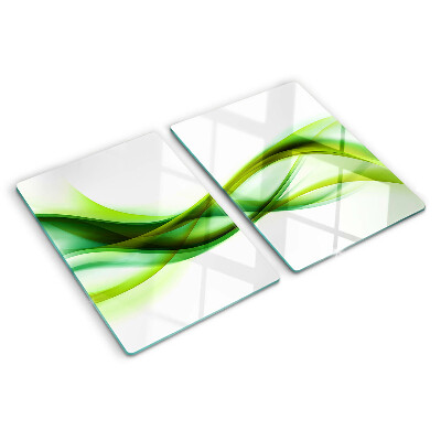Snijplanken van glas Golven in verschillende tinten groen