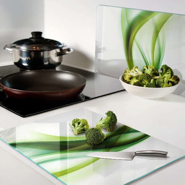 Snijplanken van glas Golven in verschillende tinten groen