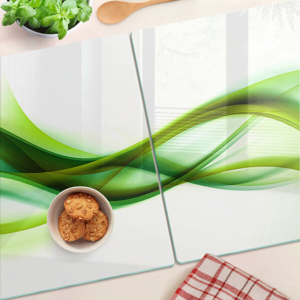 Snijplanken van glas Golven in verschillende tinten groen