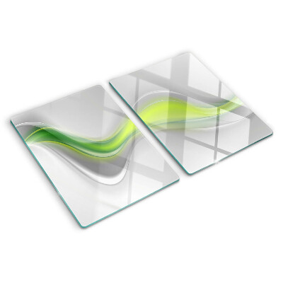 Snijplanken glas Golven in verschillende tinten groen